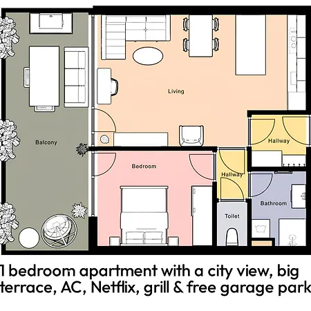 Διαμέρισμα Fully Equipped With Terraces, Free Garage Parking, Netflix & Ac - By Cz *
